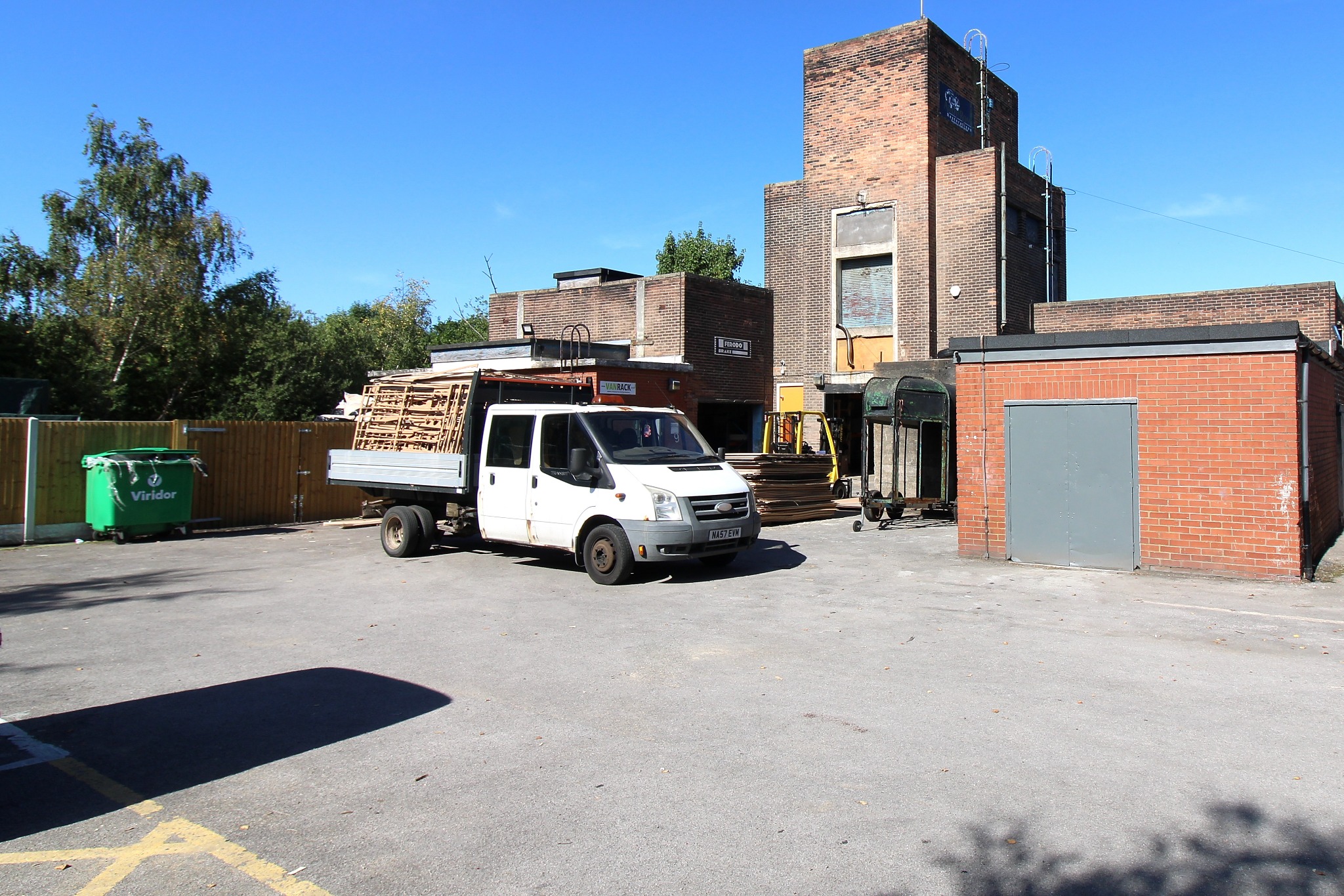 Shireoaks brick tower and business premises around the courtyard